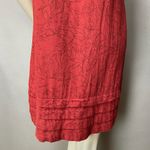 Nicole Miller Dress Linen Blend Short Sleeve Tropical Floral V-Neck Women Medium Photo 5