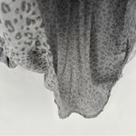 Pink Rose  Gray Leopard Print‎ Button-Up Top Roll-Tab Sleeve Gauzy Lightweight M Photo 7