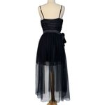 Forever 21 Black Bustier Mesh Midi Party Dress Collection Formal Satin Bow Prom Goth Size L Photo 8