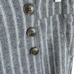 Ci Sono  Linen Blue White Pinstriped Beachy Coastal High Rise Pull On Pants Sz M Photo 3