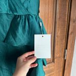 Mac Duggal  Satin Ruffled Asymmetrical Gown In Forest Green Photo 4