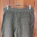 Athleta Voyager Cropped 100% Linen Pant in Heather Green with Pockets - Size 2 Photo 6