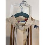 Vintage Womens Cream Leaf Print Button Up Blouse Shirt Long Sleeve Collar 7/8 Brown Size undefined Photo 4