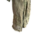 Olive Green Boho Lace Crochet Peasant Blouse Tunic Top Women’s Size Medium Photo 8