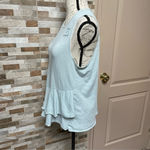 Sundry  Size 1 Small Keep It Simple Peplum Tank w Ruffle Pale Blue Gray Raw Hem Photo 5