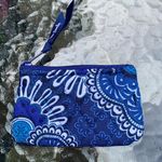 Vera Bradley  BLUE TAPESTRY FLORAL 100% COTTON FABRIC COIN PURSE Photo 0