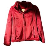 Green Tea  Womens S Faux Fur Fleece Lined Pink Holiday Red Core Soft Cozy Jacket Photo 2