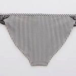 Aerie 33A.-  Seersucker Stripped Ruffle Bikini Bottom. Black Photo 1