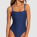 Seafolly  Freshwater Maillot Square Neck One Piece Swimsuit Size 12 US 8 Blue Photo 0