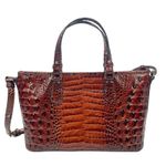 Brahmin Mini Asher Tote Satchel Bag Pecan Melbourne Brown Croc Embossed Photo 3