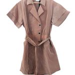 Varley Belle Boxy Playsuit Romper Clove Brown Shimmer Size Medium NEW Photo 2