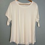 Universal Standard  Split Sleeve White Crewneck Tee 3X Classic Lightweight Preppy Photo 2