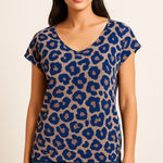 Loft  Animal Print Slouchy Blouse S Modern Minimal Casual Mature Style Modest Photo 0