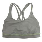 Lululemon Size 6 Energy Bra Medium Support Stretch B / C Cup Gray Lime Green Photo 2