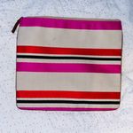 Kate Spade  Canvas Striped Zipper Travel Bag Photo 3