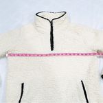 NWT Thread & Supply Cream Black Piping Quarter Zip Sherpa Pullover Sweatshirt Size M Photo 3