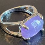 Purple amethyst gemstone S925 silver ring size 7 Photo 1