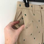 J.Crew  High Rise Girlfriend Chino Pant Khaki Tan Green Christmas Trees Holiday Photo 3
