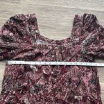 Maeve Purple and Pink Tiered Puff Sleeve Sundress Womens Floral Midi Boho Dress Photo 4