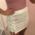 White Lace Up Skirt Photo 0