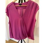 Halogen  Nordstrom Fuchsia Wrap Cross Front Blouse Size Large Dressy Office Photo 0