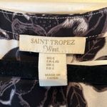 Saint Tropez West  | White & Black Floral V-Neck Flowy Tank Top Size Large Photo 2