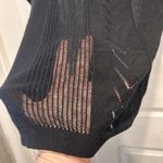 The Limited Women’s‎  Black 3/4  Vintage Blouse Top Knit Linen Blend Lace Large Photo 2