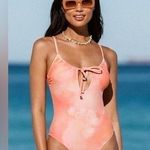 Cupshe  Holiday Sunrise Ruched Tied One-Piece Swimsuit PINK X-Small Photo 0