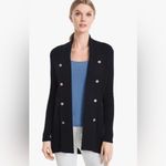 White House | Black Market WHBM navy blue open front shawl collar long line cardigan sweater jacket Size XS Photo 1