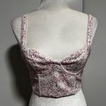 White Fox Boutique Floral Corset Top Pink Ditsy Bustier Crop Tank Small Women's Photo 0