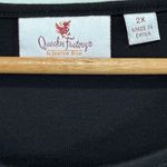 Quacker Factory  Christmas Tree Embellished Top Sz 2X Black Neutral Holiday Party Photo 2