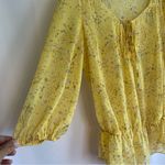 Candie's Women’s Floral Yellow Peasant Blouse Smocked Waist Size Med 3/4 Sleeve Photo 7