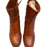 Burberry Leather Ankle Boots Clear Block Heel Gold Zip Made in Italy Sz 39/8.5 Photo 3