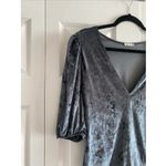 Free People Intimately Womens Large Gray Velour Bodysuit Puff Sleeve Photo 2