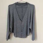 We The Free  Gray Ribbed Mock Turtleneck Long Sleeve Sweater Size XS Photo 2