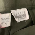 Leslie Fay Vintage  Pencil Skirt S Green Pockets Wool Pleated Button Union Made Photo 4