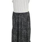 Vera Wang SIMPLY VERA By  Ruffle Bottom Ribbed Top Black White Maxi Dress Size L Photo 2