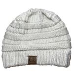 C.C. Beanie Hat Skull Cap 100% Acrylic Chunky Cable Knitted Off White One Size Photo 1
