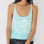 Spiritual Gangster Scoop Neck Om Tank Top in Blue Size Medium Photo 0
