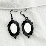Ghost Portrait Dangle Earrings, Spooky Halloween Jewelry, Novelty Earrings Black Photo 2