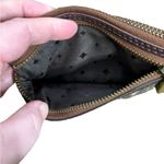 Fossil  coin purse Double Zip Gold Shimmer Brown‎ Leather CP Photo 2