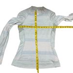 Lululemon  Think Fast Long Sleeve Om Stripe Heathered Silver Spoon Silver Spoon 6 Photo 13