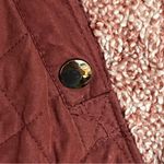 Vanilla Bay Women’s‎  Size Small Burgundy Faux Sherpa Sweatshirt Front Snaps Photo 3