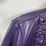 Susan Graver Ruffle Front Leather Jacket Photo 2