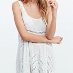 Free People  Voile & Lace Trapeze Slip Polka Dot Dress White XS Boho Mini Photo 0