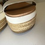 UGG  April Espadrille Wedge Platform Sandals Off White Leather Buckle 10 Photo 7