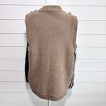 Ann Taylor Vest Women Brown Faux Fur Open Front Knit Size L P Photo 4