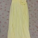 Yellow strapless cut out flower gown Size M Photo 1