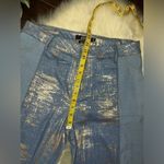 L&B  Lucky & Blessed boyfriend denim and Gold shimmer pants sz 12 Photo 5