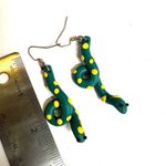 green polymer clay snake earrings Photo 8